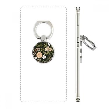 Imagem de Suporte de anel de telefone com pintura de plantas brancas selvagens, suporte de laço ajustável