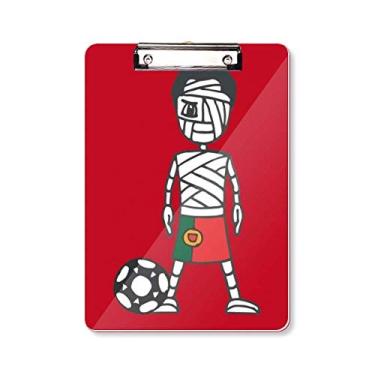 Imagem de Prancheta de desenho de múmia de jogador de futebol português, placa de apoio A4