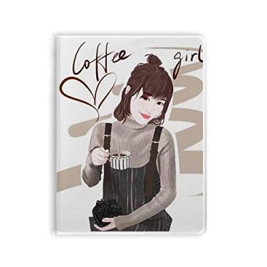 Imagem de Caderno de ilustração de desenho de arte Coffee Girl Diário capa macia