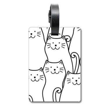 Imagem de Smiling Cat Protect Animal Pet Lover Mala Etiqueta para Bagagem Cartão de Bagagem Scutcheon Etiqueta