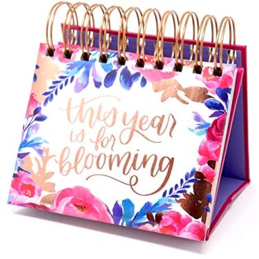 Imagem de Bloom daily planners Cavalete de mesa perpétuo sem data/calendário giratório inspirador - (13,3 cm x 14 cm) - com letras à mão