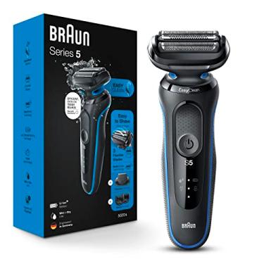 Imagem de Braun Barbeador elétrico masculino série 5 5020 com aparador de barba, recarregável, molhado e seco com EasyClean, preto, conjunto de 5 peças