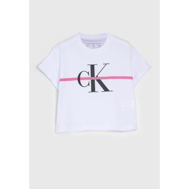 Imagem de Infantil - Camiseta Calvin Klein Logo Branca Calvin Klein Kids CG3PJ01BC753 menina