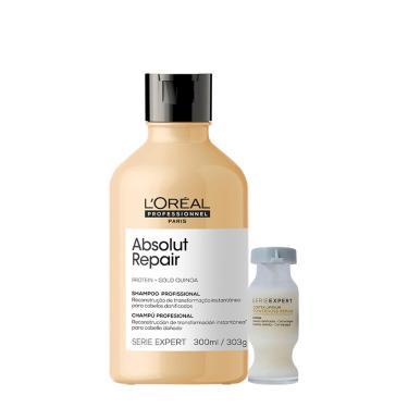 Imagem de Kit L'Oréal Professionnel Serie Expert Absolut Repair Gold Quinoa Shampoo e Power Repair (2 produtos)