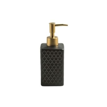 Imagem de Dispensadores Dispensador de sabão com bomba de plástico recarregável bomba de sabão líquido garrafa bomba de chuveiro loção Dispenser-12.7OZ/3Colors Banheiro(Color:Black)