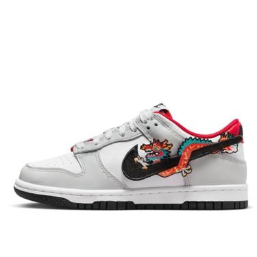 Imagem de Nike Tênis infantil unissex Nike Dunk Low, Branco/vermelho universitário/preto, 5.5 Big Kid