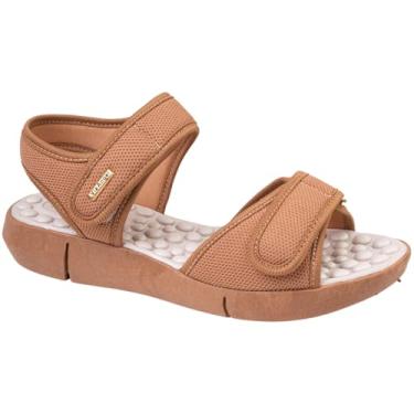 Imagem de Sandália Papete Feminina Ortopédica Anatômica Massageadora Leve Macia Utra Conforto Via Angel 56.04 (Caramelo, BR, Adulto, Numérico, 39)
