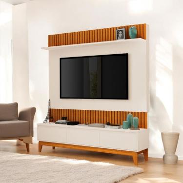 Imagem de Painel TV Sala Moderno Para 75 Polegadas Ripado Antalya MDF
