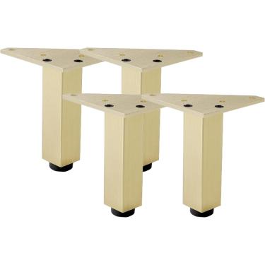 Imagem de Conjunto de 4 pernas de substituição de cadeira macias ajustáveis, pernas de mesa de jantar industrial, pernas de móveis de metal de liga de alumínio, pernas de sofá, ajustáveis: 6 mm/0,24 p