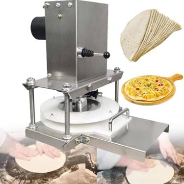 Imagem de Prensa elétrica para massa de pizza, 8,6 polegadas, máquina laminadora de massa elétrica comercial, prensa para pastelaria, máquina para prensar bolos manuais de pizza