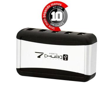 Imagem de Hub 7 Portas Usb 2.0 Com Fonte - Kit 10 - Cirilo Cabos