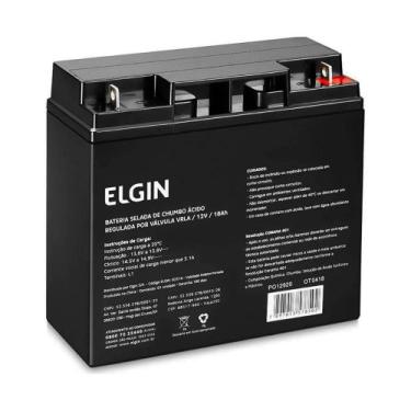 Imagem de Bateria Selada de Chumbo, Elgin VRLA 12V, 18AH, Para Nobreak