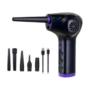 Imagem de BaotyJie Soprador de Ar Portátil Soprador de Pó Teclado Portátil Laptop de Alta Potência Escritório Computadores Convenientes Teclados Espanador de Ar Elétrico, Roxo