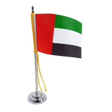Imagem de Mini Bandeira de Mesa Emirados Árabes 15 cm Poliéster - SP Bandeiras 
