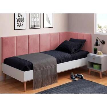 Imagem de Conjunto de cabeceira em l para cama de solteiro 0,90 las vegas - 7 co