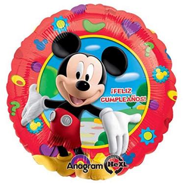 Imagem de Anagram Balão Mickey Mouse Feliz Cumpleanos Foil Balon, 45,72 cm, Multicolorido