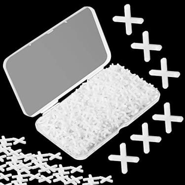 Imagem de Espaçadores de azulejos de 500 peças de largura, niveladores de azulejos substituíveis, espaçadores transversais de piso de parede para instalação de azulejos e pedras de cerâmica (1/4 polegada)