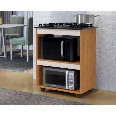 Imagem de Balcão Kaike Turim Fogão 05 Bocas Nature Com Off White