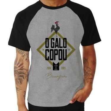Imagem de Camiseta Raglan O Galo Copou! - Foca na Moda, Cinza, Preto, P