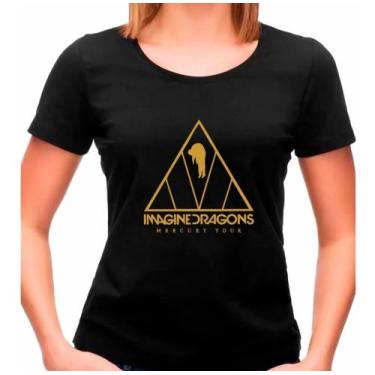Imagem de Camiseta Baby Look Imagine Dragons Show Tour Rock Feminina - SEMPRENAL