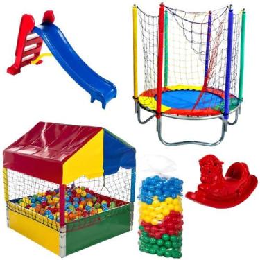 Imagem de Diversão Sem Fim Cama Elástica 1,40m Piscina de Bolinhas 1,00m 500 Bol