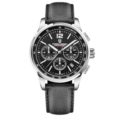 Imagem de Relógios de design Pagani para homens, relógios de cronógrafo de quartzo, relógio de aço inoxidável à prova d'água de 100m, diâmetro do mostrador de 40 mm, vidro de safira, Prateado,
