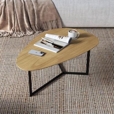 Imagem de Mesa de Centro Trento Organica 35cm X 90cm X 60cm Natural Tawary / Preto