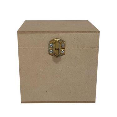 Imagem de Caixa Quadrada com Dobradiça e Fecho Personalizado 10x10x10 Kit 3un Md