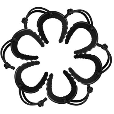 Imagem de Hawsam Pacote com 6 batentes de porta de primeiros socorristas pretas de segurança à prova de bebê maçaneta de porta batente de porta protetor de dedo para batentes de porta para topo da porta,