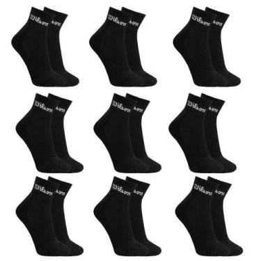 Imagem de Kit 9 Pares Meias Wilson Cano Médio Feminino 34-38, Preto