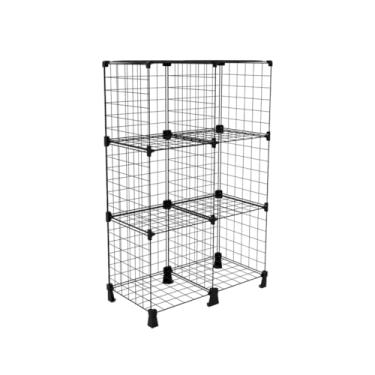 Imagem de Estante Organizadora de Livros e Discos de Vinil LPs com Nichos 40x40cm Prateleira Multiuso Livreiro de Aço Ideal para Roupas (Preto, 6 Nichos (125x80x40cm))