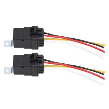Imagem de Relé de Carros Pesados, 12V DC Relé Automotivo Interruptores de até 40 Amperes, Com 12 Fios de Cobre Enlatados Awg, Metal + Material de Nylon