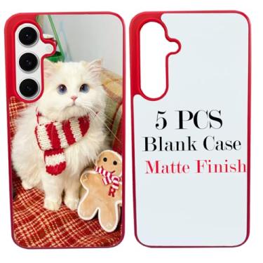 Imagem de JUSTRY Capa de telefone em branco sublimação 5 peças para Samsung Galaxy S24 FE, fácil de sublimar DIY 2 em 1 2D capa de borracha macia imprimível por transferência de calor capa de telefone +