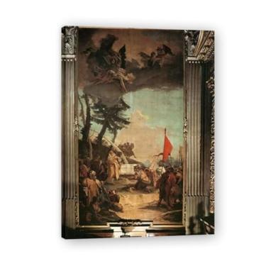 Imagem de Impressão em tela Tiepolo The Sacrifice of Melchizedek Giovanni Battista – Obra-prima rococó barroca, pintura escolar de Veneza, pintura a óleo decorativa para galeria doméstica 80 x 112 cm