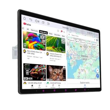 Imagem de Joying Rádio com tela sensível ao toque Single Din estéreo automotivo de 15,1 polegadas com Apple Carplay e Android Auto, 8 GB + 128 GB Android 13 unidade principal com link espelhado, saída HDMI, AM