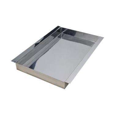 Imagem de Bandeja retangular aço inox 30x50x5 alta alça ZPBN30x50x5 - Zepper