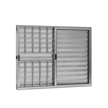 Imagem de Janela veneziana 3 folhas 1,00x1,20 alumínio brilhante c/g - ALLO ESQU