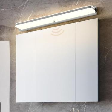 Imagem de GZZBMY Espelho LED para banheiro, luz frontal, sensor de movimento, à prova d'água, iluminação interna de parede 4000K, lâmpada de parede com luz natural, arandela, banheiro, quarto, sala de estar