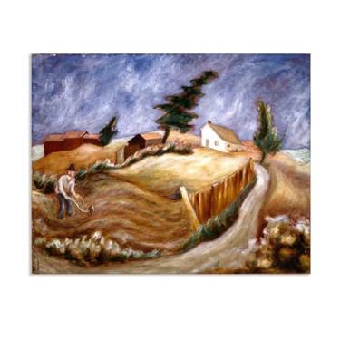 Imagem de Zeichn8u Jackson Pollok pinturas famosas arte de parede em tela homem com arado manual impressões em tela arte para decoração de parede de sala de estar 65 x 50 cm (26 x 19 pol) sem moldura