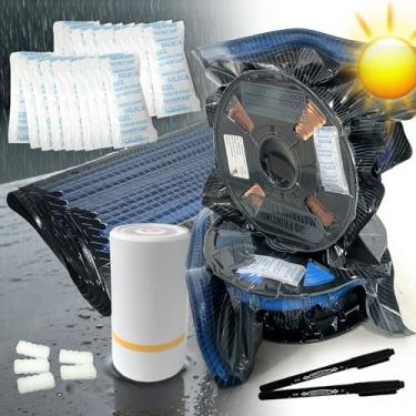 Imagem de PurifyLogix 30 sacos de vácuo à prova de luz para armazenamento de filamentos, inclui 30 sacos de armazenamento a vácuo para impressora 3D, 1 bomba, 30 dessecantes, 5 clipes, 2 canetas, mantenha seco