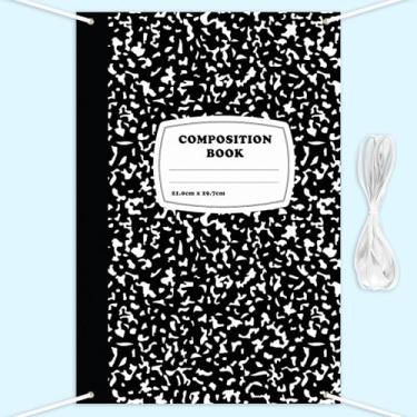 Imagem de Hahafelt Pano de fundo escolar para caderno, papel de fundo de boas-vindas, decoração de primeira escola, material de festa para sala de aula, escritório (2 x 1,3 m, composição)