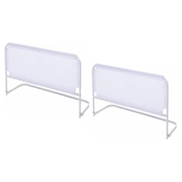 Imagem de Grade de Segurança Universal para Cama Adulto e Infantil - Tela Protetora Anti-quedas Dobrável com Instalação Sem Ferramentas(2 Branca 88x54)