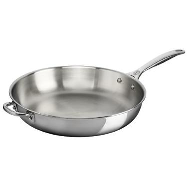 Imagem de Le Creuset Frigideira profunda de aço inoxidável Tri-Ply de 31,8 cm com alça auxiliar