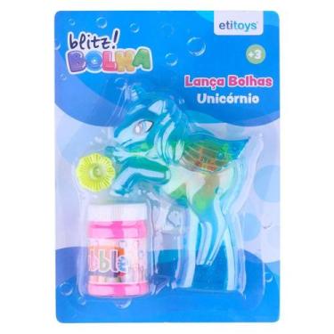 Imagem de Lança Bolhas de Sabão Unicórnio com 3 Peças Etitoys