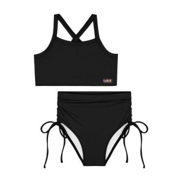 Imagem de Biquini Infantil Kukiê Proteção UV50+ Liso Preto - Kukie, 12