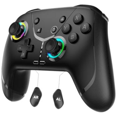 Imagem de Switch, controle profissional sem fio para Nintendo Switch 2/Switch/Lite/OLED, controles Bluetooth compatíveis com iPhone/Mac/iPad/iOS/Android/telefone/PC/Steam e TV com programação/RGB4/vibração/3