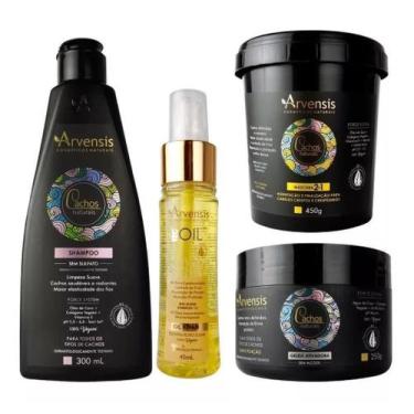 Imagem de Kit Arvensis Cachos Shampoo Másc 2X1 Geleia Suave Reparador