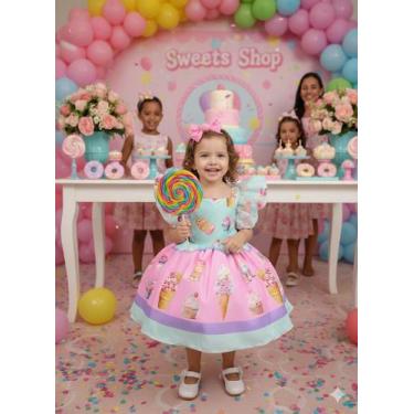 Imagem de Vestido Kids Doces Doceria Candy Tematicos - Fabuloso Ateliê, 6, Color