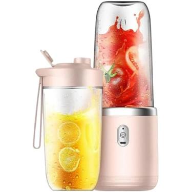 Imagem de Mini Liquidificador Portátil Rosa Recarregável USB - Mixer Juice 400ML com Copo Integrado