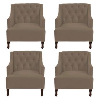 Imagem de Kit 04 Poltronas Genesis Capuccino - Topázio Decor